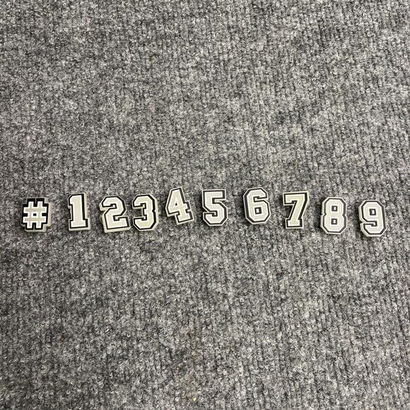 10pc Glow In The Dark NUMBER Shoe Charms for Crocs & Laces - Picture 1 of 4